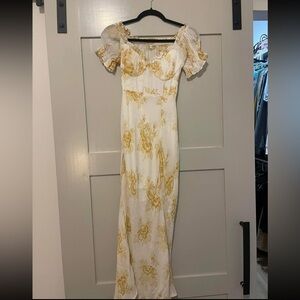 White with gold detail maxi dress